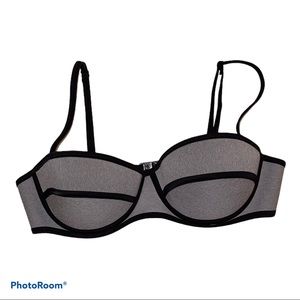 Bra Society Gray & Black Bra/ Bikini Top XL